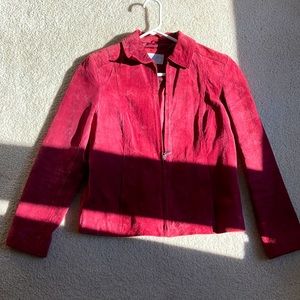 Sonoma Cranberry Suede Jacket Sz M